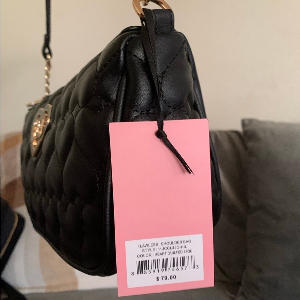 JUICY COUTURE liquorice heart quilted flawless shoulder bag NWT $79 - Picture 3 of 5